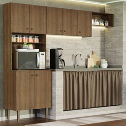 Armário de Cozinha Compacta Quiosque 235cm Rustic Gourmet Madesa 01 - 1