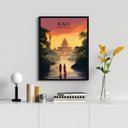 Ver imagem 1 de Quadro Decorativo Bali - Indonésia 24x18cm - com Vidro:madeira Preta