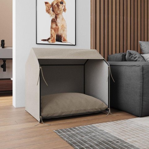 Casinha de Cachorro Pet Tati Raças Pequenas - Bege Marrom