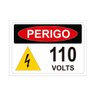 Placa de Sinalização Perigo 110 Volts em Pvc - 1