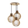 Luminaria Pendente Tripla Bali E27 Madeira Mdf Cr Desmontada:rústico - 1