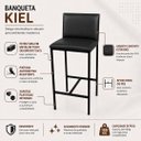 Ver imagem 4 de Banqueta Alta Bistrô Industrial Kiel Estofada Cor Preto - Kmj