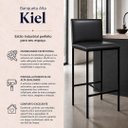 Ver imagem 2 de Banqueta Alta Bistrô Industrial Kiel Estofada Cor Preto - Kmj