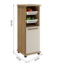 Ver imagem 3 de Armário Cozinha com Fruteira Paraná 1 Porta 1 Prateleira 2 Cestos Arte Móveis Cinamomo/off White