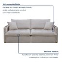 Ver imagem 6 de Sofá Cama Retrátil e Reclinável 3 Lugares Bouclé Gelo Michigan 220cm Yescasa