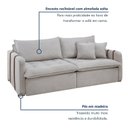 Ver imagem 4 de Sofá Cama Retrátil e Reclinável 2 Lugares Pés Madeira Maciça 220cm Michigan Yescasa