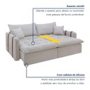 Ver imagem 5 de Sofá Cama Retrátil e Reclinável 2 Lugares Pés Madeira Maciça 220cm Michigan Yescasa