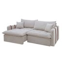 Ver imagem 2 de Sofá Cama Retrátil e Reclinável 3 Lugares Bouclé Gelo Michigan 220cm Yescasa