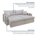 Ver imagem 7 de Sofá Cama Retrátil e Reclinável 3 Lugares Bouclé Gelo Michigan 220cm Yescasa