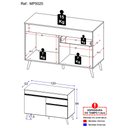 Ver imagem 3 de Gabinete Banheiro 2 Portas e 1 Gav Retrô 120cm Multimóveis MP5025 Branco