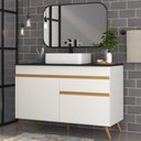 Ver imagem 1 de Gabinete Banheiro 2 Portas e 1 Gav Retrô 120cm Multimóveis MP5025 Branco