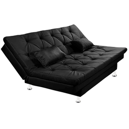 Sofá Cama 3 Lugares Multiuso Sued Premium:preto - 2
