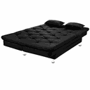 Ver imagem 3 de Sofá Cama 3 Lugares Multiuso Sued Premium:preto