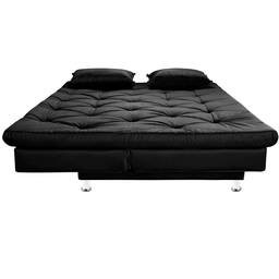 Sofá Cama 3 Lugares Multiuso Sued Premium:preto - 4