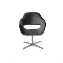 Ver imagem 1 de Poltrona Zara Giratória Decorativa Base Metal Veludo com Espuma D28 Cinza Bella Decor