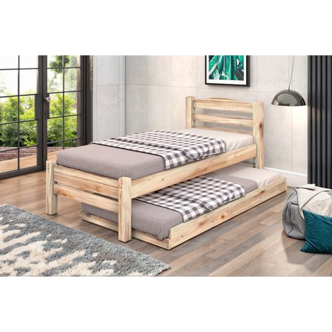 Bicama de Solteiro Madeira Maciça sem Pintura