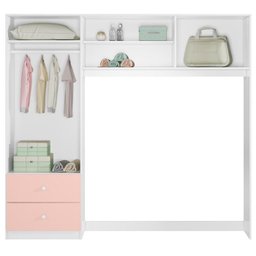 Conjugado Infantil 4 Portas 200 cm 9250 Branco Rosa Claro PLLA - 2