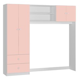 Conjugado Infantil 4 Portas 200 cm 9250 Branco Rosa Claro PLLA - 1