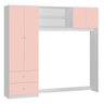 Conjugado Infantil 4 Portas 200 cm 9250 Branco Rosa Claro PLLA - 1