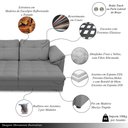 Ver imagem 3 de Sofá Retrátil Elétrico Sala de Estar Nolan Bipartido 257cm Conforto Premium em Couro Cinza G58 - Gra