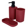 Kit para Pia de Banheiro Lavabo Rayco em Plástico Vermelho 3 Peças Kit para Pia de Banheiro Rayco Co - 1