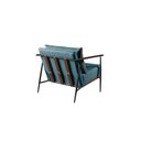 Ver imagem 3 de Poltrona Decorativa Sala Estar Mari Base Cobre Linho Azul Mk