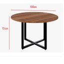 Ver imagem 2 de Mesa Reunião Redonda Savoia 1,20x1,20 Pé Quadro Nogal/preto