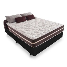 Cama Box Casal + Colchão De Molas - Anjos - Classic Superlastic 138cm Preto - 1