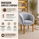 Ver imagem 6 de Poltrona Base Fixa Madeira Eucalipto Afrodite