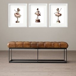 Kit 3 Quadros Grandes Bailarinas Caixinha de Música - 60x48cm:moldura Branca - 1