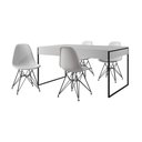 Ver imagem 6 de Mesa Jantar Industrial Retangular 137X90Cm Branca Com 4 Cadeiras Brancas Base Ferro Cor: Branco