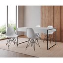 Ver imagem 1 de Mesa Jantar Industrial Retangular 137X90Cm Branca Com 4 Cadeiras Brancas Base Ferro Cor: Branco