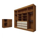 Ver imagem 5 de Guarda-roupa Casal Honey 4 Portas 6 Gavetas 1 Porta 4 Gavetas Espelho Cinamomo/off White - Pm