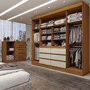 Ver imagem 2 de Guarda-roupa Casal Honey 4 Portas 6 Gavetas 1 Porta 4 Gavetas Espelho Cinamomo/off White - Pm