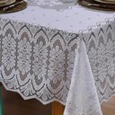 Ver imagem 2 de Toalha de Mesa Quadrada Rendada Clássica Arabesco 8 Lugares Interlar - Branco