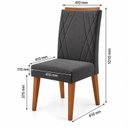 Ver imagem 5 de Conjunto Mesa de Jantar com 6 Cadeiras em Madeira Maciça Estofadas 160x79,4x80cm Mel/Cinza