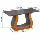 Ver imagem 4 de Conjunto Mesa de Jantar com 6 Cadeiras em Madeira Maciça Estofadas 160x79,4x80cm Mel/Cinza