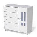 Ver imagem 2 de Cômoda e Guarda Roupa Infantil Ariel 3 Portas Branco Brilho - Carolina