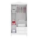 Ver imagem 5 de Cômoda e Guarda Roupa Infantil Ariel 3 Portas Branco Brilho - Carolina
