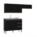 Ver imagem 2 de Armário de Cozinha Milão Modulada 3 Peças Menu Móveis Preto