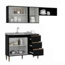 Ver imagem 4 de Armário de Cozinha Milão Modulada 3 Peças Menu Móveis Preto