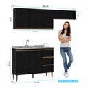 Ver imagem 3 de Armário de Cozinha Milão Modulada 3 Peças Menu Móveis Preto