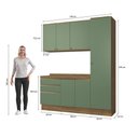 Ver imagem 4 de Armário de Cozinha Compacta 100% Mdf 190cm Nogueira/verde Celeste Kappesberg