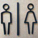 Ver imagem 1 de Placa Indicativa Sinalização Banheiro Sanitário H,m/unissex
