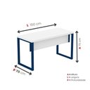 Ver imagem 2 de Mesa Escritório 1500x700x750mm M150-70pe40tub Branco-azul Delrei