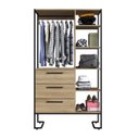 Ver imagem 4 de Closet com 3 Gavetas e 5 Prateleiras Destaques Marrom/Oak/Preto