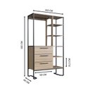 Ver imagem 3 de Closet com 3 Gavetas e 5 Prateleiras Destaques Marrom/Oak/Preto