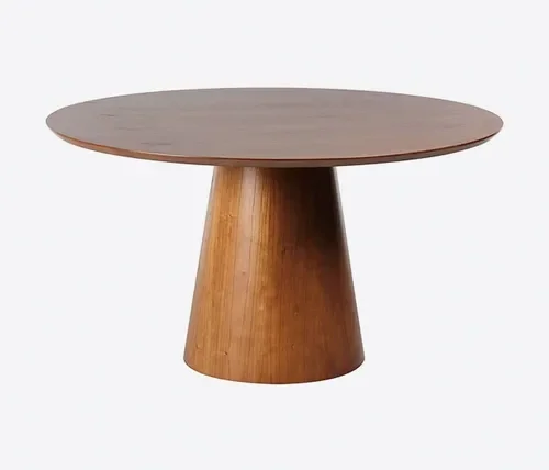 Ver imagem 7 de Mesa Cone Redonda 160cm Base Madeira Natural Tampo Amadeirado