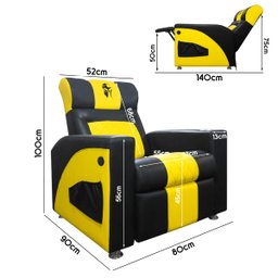 Poltrona Gamer Sparta Reclinável com Carregador Usb Preto/amarelo Sofa Store - 9