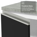 Ver imagem 4 de Kit Balcão + Cristaleira 70cm Branco Preto Glamy Madesa 01 Branco Preto